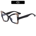 Cat-Eye-Brille in Schwarz und Champagner, Schmetterlingsrahmen für elegante Damen - Schwarzer Rahmen Mit Kaffee