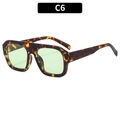 Square tortoiseshell sunglasses with green lenses, retro style for fashion women - Tortoise Frame Green Lens
