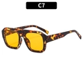 Lunettes de soleil carrées avec monture en écaille et verres jaunes, modèle C7 - Monture Écaille Lentilles Jaunes