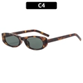 Retro sunglasses with tortoiseshell frame and dark oval lenses, style code C4 - Tortoise Frame Dark Green Lens (C4)