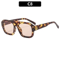 Lunettes de soleil carrées écaille de tortue pour femmes avec verres rose clair tendance - Monture Écaille Lentilles Thé Clair
