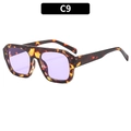 Lunettes de soleil carrées écaillées chic avec verres teintés lavande clairs - Monture Écaille Lentilles Violet Clair