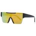 Rahmenlose Oversize-Sonnenbrille mit schwarzem Gestell und orangefarbenem Verlaufsglas - Schwarzer Rahmen Rote Spiegelgläser (C6)