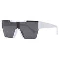 Lunettes de soleil cyclisme carrées avec monture blanche et verre unique noir - C04 Monture Blanche Verres Gris