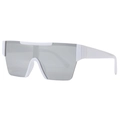 Lunettes de soleil futuristes sans monture avec cadre blanc et verres miroir argent - C03 Monture Blanche Blanc Mercure