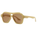 Occhiali da sole sportivi aviator color crema con lenti marroni in stile retro Y2K - Giallo Gelatina Lente Tè