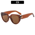 Fashion cat eye sunglasses with brown tortoiseshell frame and tinted brown lenses - Dark Tea Frame Tea Lens(C6)