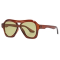 Y2K Sport-Sonnenbrille mit bernsteinfarbenem Rahmen und gelben Gläsern für Damen und Herren - Tee Rahmen Grün Gelbe Gläser