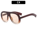 Fashionable oversized aviator sunglasses with brown gradient lenses and dark brown frame - Gradient Tea Frame Champagne Lens
