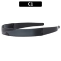 Occhiali da sole cyberpunk neri lucidi con montatura larga minimalista design C1 - Grigio Nero (C1)