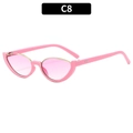 Fashionable light pink cat eye sunglasses with golden metal trim in C8 color variant - C8-Pink Frame Gradient Pink Lens