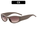 Modische Sport-Sonnenbrille mit ovalem braunem Rahmen und Verlaufsgläsern in Braun - Dunkelkaffee Rahmen Verlaufs Teegläser (C6)