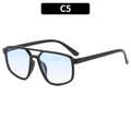 Lunettes aviateur tendance à double pont, monture noire et verres bleu clair C5 - Monture Noire Verre Bleu Dégradé