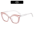 Occhiali anti luce blu cat-eye con montatura trasparente e rossa in stile colore C3 - Bordo Rosso Trasparente (C3)