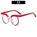 Montatura per occhiali rotonda retrò con design bicolore rosso e rosa trasparente - Rosso + Rosa