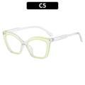 Occhiali anti luce blu cat eye con montatura trasparente e dettagli verde neon - Bordo Verde Trasparente (C5)