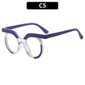 Occhiali anti luce blu vintage rotondi cat-eye in viola scuro e trasparente - Blu + Viola