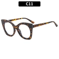 Occhiali da sole cat-eye con classica montatura tartarugata e aste larghe alla moda - Montatura Tartarugata Lenti Chiare (C11)