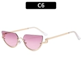 Occhiali da sole cat-eye con montatura in metallo dorato e lenti sfumate rosa - Montatura Oro Lente Sfumata Viola
