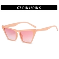 Chic cat eye sunglasses with pink frame and gradient lenses in fashion pink style - C7-Pink Frame Gradient Pink Lens
