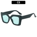 Chic square candy color sunglasses with thick dark green frame and cyan lenses - Dark Green Frame Green Lens
