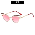 Cat-Eye-Sonnenbrille für Damen mit rosa Verlaufsgläsern und Goldmetallrahmen - C5-Gold Doppelrosa