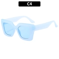 Square oversized candy-colored sunglasses in transparent light blue vintage style - Blue Frame / Blue Lens