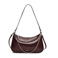 French style underarm bag in wine red glossy leather with NO FILTER white lettering - Red
