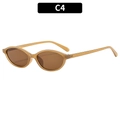 Retro oval sunglasses with amber frame and brown lenses in variant color C4 - Tea Frame Tea Lens (C4)