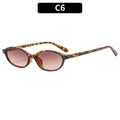 Retro small oval sunglasses featuring a vintage tortoiseshell frame and gradient tea lenses - Tortoise Frame Gradient Tea Lens (C6)