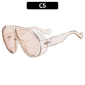 Gafas protectoras retro Y2K de gran tamaño en color té transparente con puntas de corazón - C5-Montura Champaña Lentes Champaña