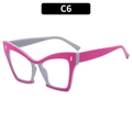 Pink and light gray cat eye glasses frame with gradient design for women fashion - Purple + Gray (C6)