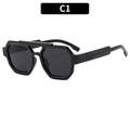 Variante C1 lunettes de soleil aviateur noires à double pont et monture polygonale - Monture Noire Verres Gris