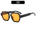 Lunettes aviateur rétro avec monture noire à double pont et verres orange translucides - Monture Noire Verres Orange