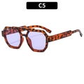 Double bridge pilot sunglasses with tortoiseshell frame and purple lenses - Leopard Frame Purple Lens
