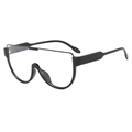 Lunettes de soleil shield oversize à monture noire brillante et verres transparents - Monture Noire Verres Transparents