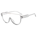 Lunettes de soleil œil-de-chat transparentes avec pont en argent et verre unique - Monture Gris Transparent Verres Transparents