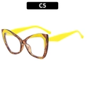 TR90 cat-eye blue light glasses with tortoiseshell frame and bright yellow temples - Demi with Yellow Temples (C5)