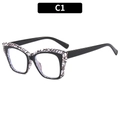 Lunettes anti-lumière bleue TR90 avec monture carrée épissée noir et marbre blanc - Monture Noire avec Lignes Blanches (C1)