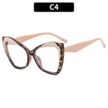 Cat eye TR90 glasses frame in tortoiseshell and pink color splicing for women - Demi with Khaki Temples (C4)