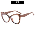 Women's TR90 blue light blocking oversized cat-eye glasses frames in tortoise C3 color - Demi with Coffee Temples (C3)