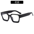Square thick frame sunglasses in glossy black finish with vintage industrial design - Black Frame Clear Lenses