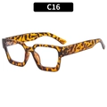 Retro square oversized sunglasses featuring a stylish leopard tortoise print frame - Tortoise Frame Clear Lens