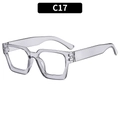 Square oversized sunglasses in C17 transparent grey thick frame with modern design - Transparent Grey Frame Clear Lens