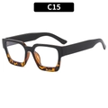 Square two-tone sunglasses in black and tortoiseshell finish with clear lenses C15 - Black & Tortoise Frame Clear Lens