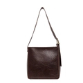 Sac fourre-tout vintage marron foncé avec texture huilée et large bandoulière - café