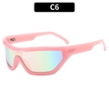 Lunettes de soleil de cyclisme Y2K roses avec verres polarisés arc-en-ciel C6 - Rose Translucide Verres Arc-en-ciel (C6)