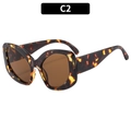 Eleganti occhiali da sole cat-eye con montatura leopardata tartarugata e lenti marroni - Montatura Tartarugata Lente Tè