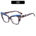 Montatura occhiali cat eye blu e tartarugati, design TR90 alla moda per donna elegante - Blu Fiore (C3)