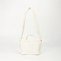 Quilted off-white puffy cloud crossbody bag with soft padded handles and knotted strap - One Size / Off White